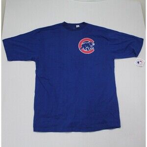 Chicago Cubs Blue Men Tee Shirt Short Sleeve Majestic Size XLT